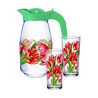 набор для воды ТЮЛЬПАНЫ (кувшин+2стакана) 1607/2-Д