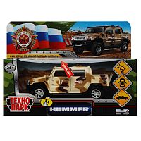 машина метал. HUMMER H2 PICKUP 12см, свет-звук, двери, багаж, камуфляж, кор. Технопарк HUM2PICKUP-12SLMIL-BN АКЦИЯ!