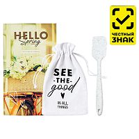 набор подарочный Этель Hello spring (полотенце+лопатка+текст. мешочек) 6384079