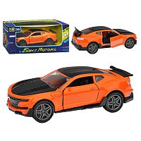 машина инерционная Die-cast, черно-оранжевая, 1:32, открывающ.двери FT1101-63