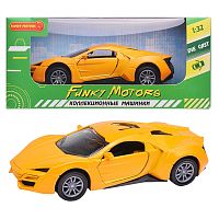 машина инерционная Die-cast, спортивная желтая, 1:32, открывающ.двери FT1101-31
