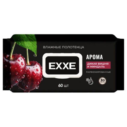 полотенца влажные 60шт EXXE Дикая вишня и миндаль С0008658 полотенца влажные 60шт EXXE Дикая вишня и миндаль С0008658