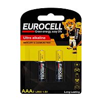 батарейки EUROCELL ААА 2шт алкалиновые 1/12