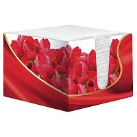 салфетки бумажные в коробочке 24*24  85шт PERO Tulip 2сл 1/24 Мин.заказ=2