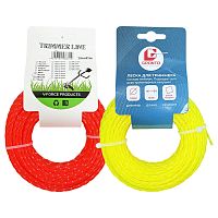 леска для триммера 3,0мм 15м КВАДРАТ GRONTO 0948/TRIMMER LINE 6724 цветная витой нейлон 