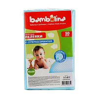 пеленки детские BAMBOLINA (БАМБОЛИНА) 40*60 10шт с суперабсорбентом 1/36 3113939 АКЦИЯ!