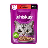 корм WHISKAS (ВИСКАС)   75г желе говядина/ягненок 1/28  Мин.заказ=28
