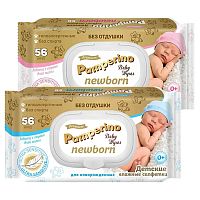 салфетки влажные  56шт PAMPERINO Newborn Детские Без отдушки 1/20 30364 Мин.заказ=2