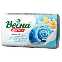 мыло туалетное ВЕСНА 90г Морские минералы и соевое молочко 1/72 6206 Мин.заказ=6