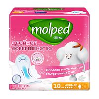 гигиенические прокладки MOLPED Pure@Soft (Молпед)  10шт Ультра Нормал 1/18