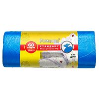 мешки для мусора  60л 25шт рулон РОМАШКА синие 60*80*8мкм 1/25 НМ60-25/25/02 Мин.заказ=2