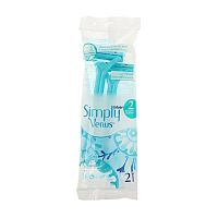станок бритвенный SIMPLY VENUS-2 (СИМПЛИ ВЕНУС-2) д/женщин 2шт пак. 1/16 АКЦИЯ!