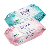 салфетки влажные 120шт PREDO (ПРЕДО) Clean Care 1/12 Мин.заказ=2