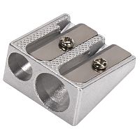 точилка BRAUBERG (БРАУБЕРГ) Style металлическая клиновидная,2 отверстия 1/12 222486 Мин.заказ=12