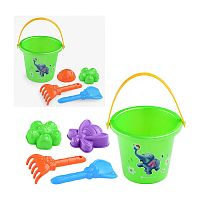 набор детский для песочницы № 81 (формочки 168(2шт) + 111/1 с печатью + 019+020) 181