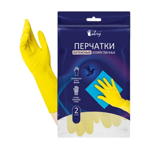 перчатки хозяйственные (S) LIBRY 1/12 KHL001E Мин.заказ=12