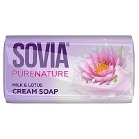 мыло туалетное SOVIA 90г Молоко и лотос 1/72 Мин.заказ=6