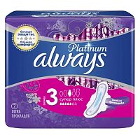 гигиенические прокладки ALWAYS (ОЛВЕЙС)  7шт Ультра Платинум Супер 5капель 1/20 