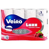 бумага туалетная VEIRO (ВЕЙРО) LUXX 3сл 12шт Малина 1/6 5С312 Aroma