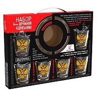 набор ОРЕЛ  7 предметов (пепельница+6стаканов) 1210-Д