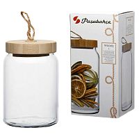 банка  1,13л ВУДИ с бамб.крышкой,п/у 1/6 43593