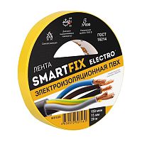 изолента SMARTFIX (СМАРТФИКС) ПВХ 15мм*20м 150мкм Electro.желтая (напряжение пробоя 7000В) 1/6 Голд Пак SFE152D Мин.заказ=6