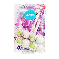 освежитель для туалета подвеска блистер СВЕЖИНКА 4в1 Цветочная свежесть 2*50г 1/7