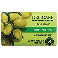 мыло туалетное DELICARE Sens Care 90г Зеленая Олива Мягкое очищение 3146283 Мин.заказ=2