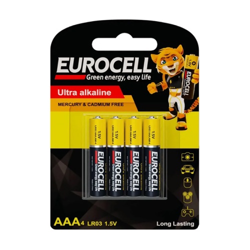 батарейки EUROCELL ААА 4шт алкалиновые 1/12 батарейки EUROCELL ААА 4шт алкалиновые 1/12