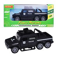 машина инерционная ПИКАП Die-cast, служебная черная, 1:32, открывающ.двери FT1101-98
