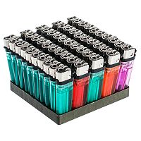 зажигалка CITY-L (СИТИ-Л) CL-06(05) блок 50*20 прозрачная 7,2см 1/50 АКЦИЯ! Мин.заказ=50