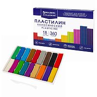 пластилин 18цветов BRAUBERG (БРАУБЕРГ) 360гр Академия классическая 1/8 106509