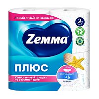 бумага туалетная ZEMMA (ЗЕММА) 2сл 4шт океан 1/24 Мин.заказ=2