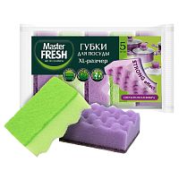 губка для посуды MASTER FRESH (МАСТЕР ФРЕШ)  5шт XL-размер Strong effect 1/36 6512/8185/8512 Мин.заказ=3