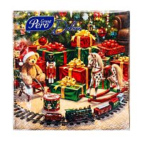 салфетки бумажные 33х33 20шт GRANDPero Deluxe Время чудес 3сл 1/12 АКЦИЯ! Мин.заказ=2