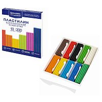 пластилин 10цветов BRAUBERG (БРАУБЕРГ) Академия 200гр. 1/16 106503 Мин.заказ=5