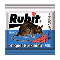 рубит (Rubit) ЗООКУМАРИН+ зерно 200г от крыс и мышей 1/30 24983 Мин.заказ=5