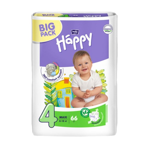 подгузники BELLA BABY Happy (БЕЛЛА Беби Хеппи) Макси №4  (8-18кг) 66шт LU66-004/LU66-S11