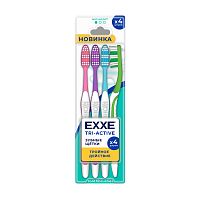 зубная щетка EXXE (ЭКС) TRI ACTIVE мягкая 4шт 1/12 7713