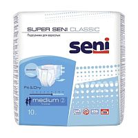 подгузники для взрослых SUPER SENI (СУПЕР СЕНИ) КЛАССИК 10шт Medium 1/12 SE-094-ME10-CS1