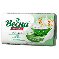 мыло туалетное ВЕСНА 90г Алоэ и овсян.молочко 1/72   6089 Мин.заказ=6