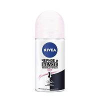 роликовый антиперспирант женский NIVEA (НИВЕЯ)  50мл Клеар Невидимая на черном/белом 1/12
