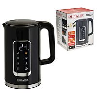 чайник электрический DELTA LUX 1,7л нерж.2200Вт, черный DE-1016