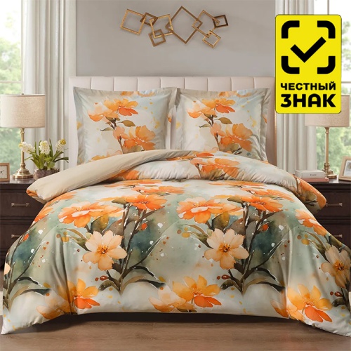 постельное белье евро MCOTTON м251 (микро-сатин) Карлота