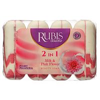 мыло туалетное  RUBIS 4*90г Milk&Pink Flower 1/24 3135572