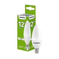 лампа диодная IEK GENERICA LED C35 12Вт 230В Е14 свеча 4000K нейтральный свет  Мин.заказ=2